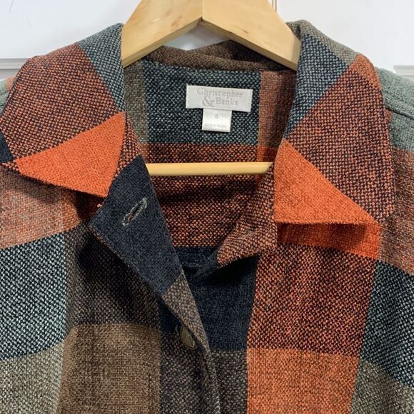 Christopher & Banks Shacket Shirt Jacket in Fall Colors Sz S - Picture 4 of 12